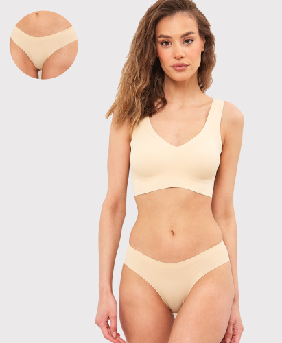 Трусы женские слипы Cherry Girl PJ001 нейлон бежевый размеры S, M, L, XL