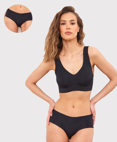 Трусы женские шорты Cherry Girl PS003 нейлон, эластан черный размеры S, M, L, XL