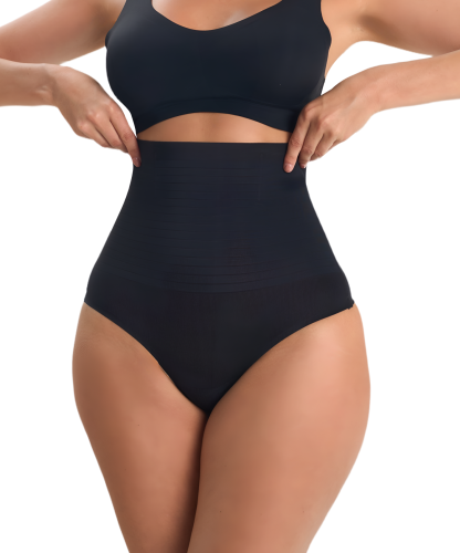 Стринги женские утягивающие с высокой талией Vanessa PQ070 полиамид, эластан черный размеры M, L, XL, 2XL