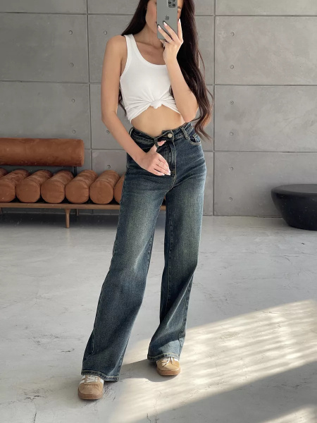 Джинсы женские Vanessa 24052 багги синий размер 27