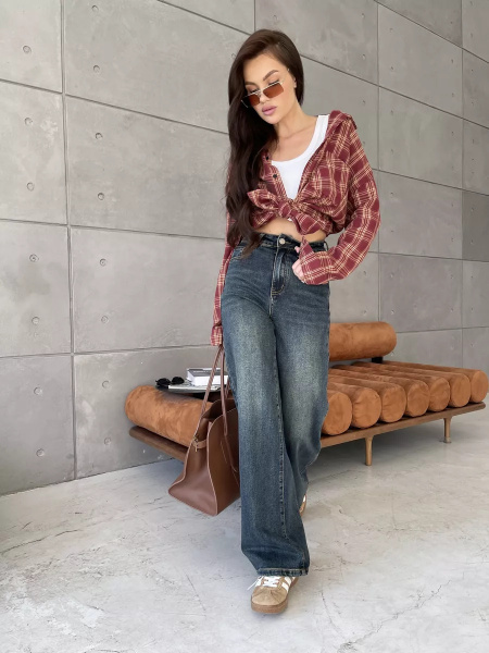 Джинсы женские Vanessa 24052 багги синий размер 27