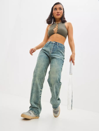 Джинсы женские Vanessa 24032 широкие голубой размеры 25, 26, 27, 28, 29, 30, 31, 32