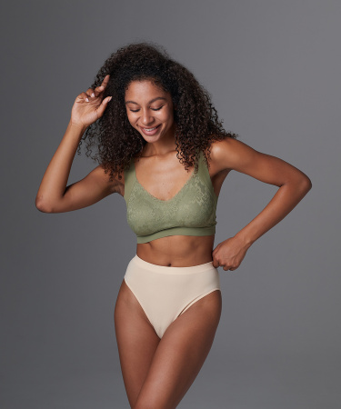 Топ-бюстье бюстгальтер бесшовный Vanessa for me BT005 полиамид, эластан зеленый размеры S, M, L, XL