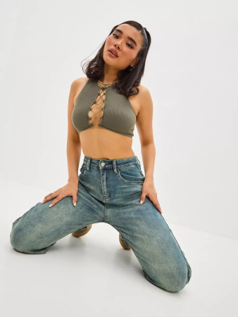 Джинсы женские Vanessa 24032 широкие голубой размеры 25, 26, 27, 28, 29, 30, 31, 32