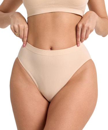 Трусы женские бесшовные с высокой посадкой Vanessa GB-001 нейлон, эластан бежевый размеры S, M, L