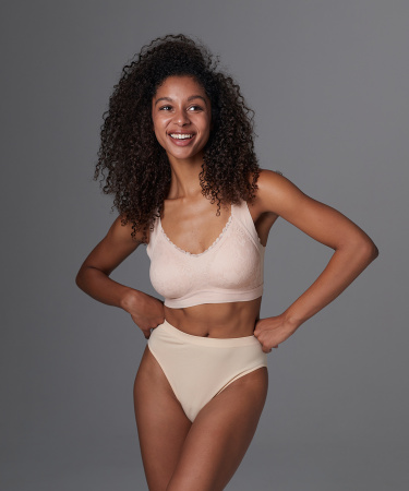 Топ-бюстье бюстгальтер бесшовный Vanessa for me BT005 полиамид, эластан бежевый размеры S, M, L, XL