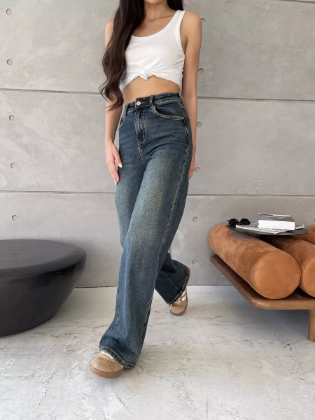 Джинсы женские Vanessa 24052 багги синий размер 27