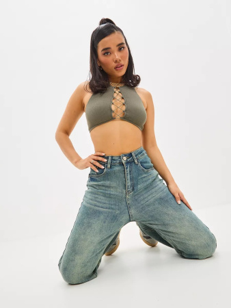 Джинсы женские Vanessa 24032 широкие голубой размеры 25, 26, 27, 28, 29, 30, 31, 32