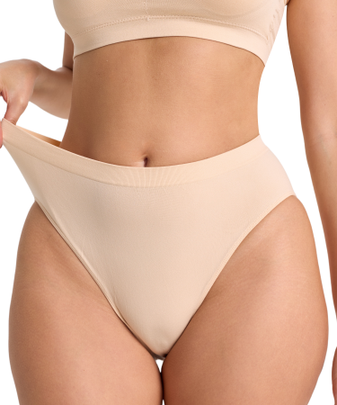 Трусы женские бесшовные с высокой посадкой Vanessa GB-001 нейлон, эластан бежевый размеры S, M, L