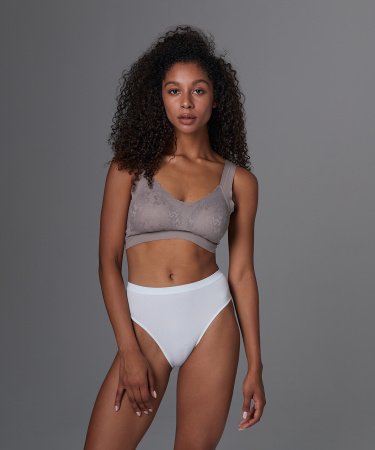 Топ-бюстье бюстгальтер бесшовный Vanessa for me BT005 полиамид, эластан серый размеры S, M, L, XL