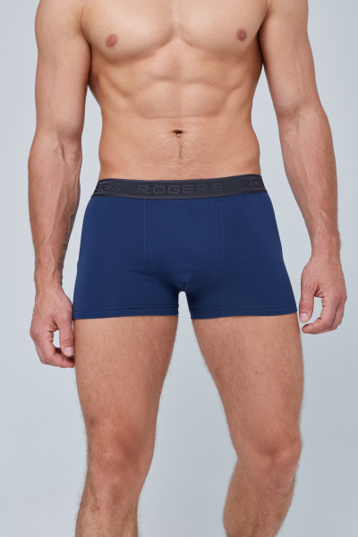 Трусы мужские боксеры Rogers 80378 хлопок, эластан черный, синий размеры M, L, XL, 2XL, 3XL, 4XL, 5XL, 6XL