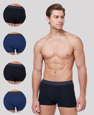 Трусы мужские боксеры Rogers 80378 хлопок, эластан черный, синий размеры M, L, XL, 2XL, 3XL, 4XL, 5XL, 6XL