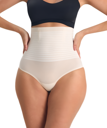 Стринги женские утягивающие с высокой талией Vanessa PQ070 полиамид, эластан, бежевый размеры M, L, XL, 2XL