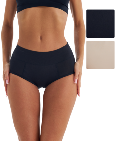 Трусы женские слипы для месячных Vanessa MY001 полиэстер, полиамид черный или бежевый размеры M, L, XL, 2XL, 3XL, 4XL