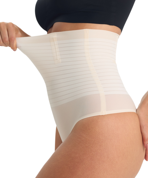 Стринги женские утягивающие с высокой талией Vanessa PQ070 полиамид, эластан, бежевый размеры M, L, XL, 2XL